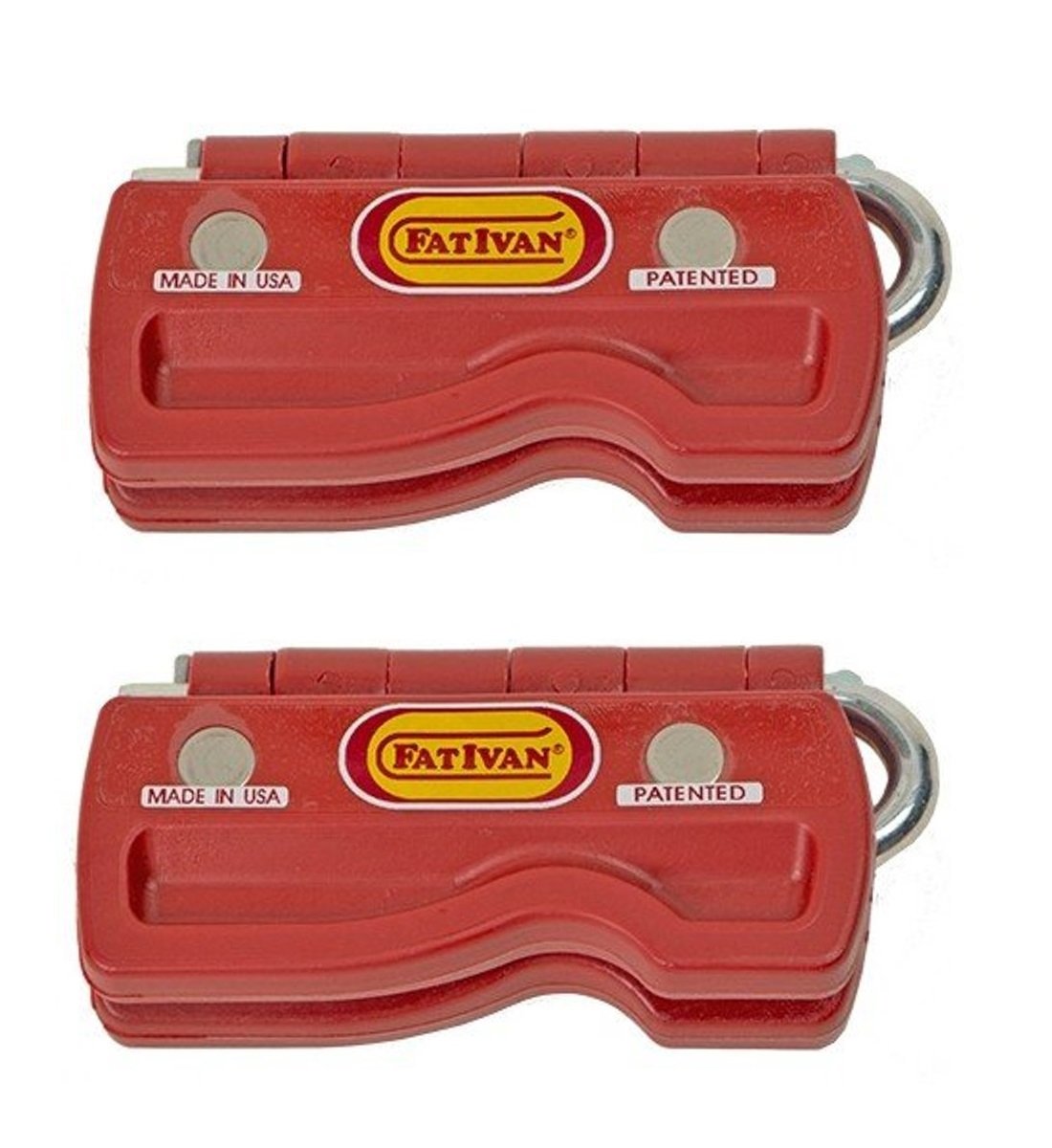 The Original Fat Ivan Fold Up Doorstop Wedge with Magnet - Red (2 Pack)