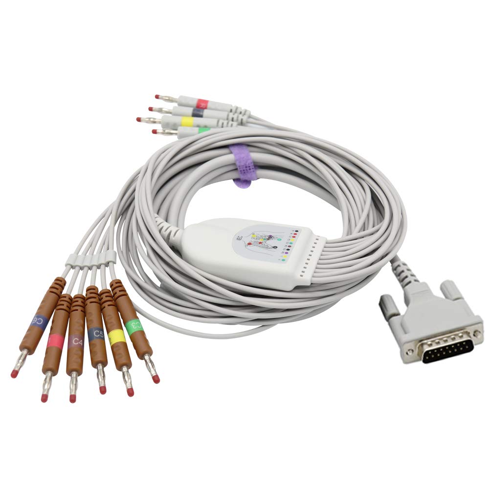 Compatible Schiller EKG Cable 10 Leads Wires IEC Banana 4.0mm European Standard Connector 15 Pins SK1214B