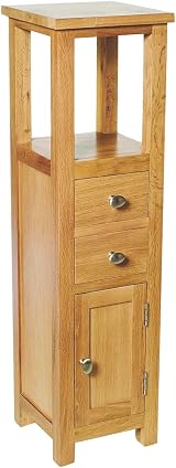 Hallowood Furniture Waverly Oak Open Top Tower Slim Storage Cabinet view 8