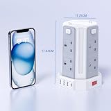 Kemelo 12-in-1 Tower Extension Lead with USB 4 Ports 3M Surge Protected view 8