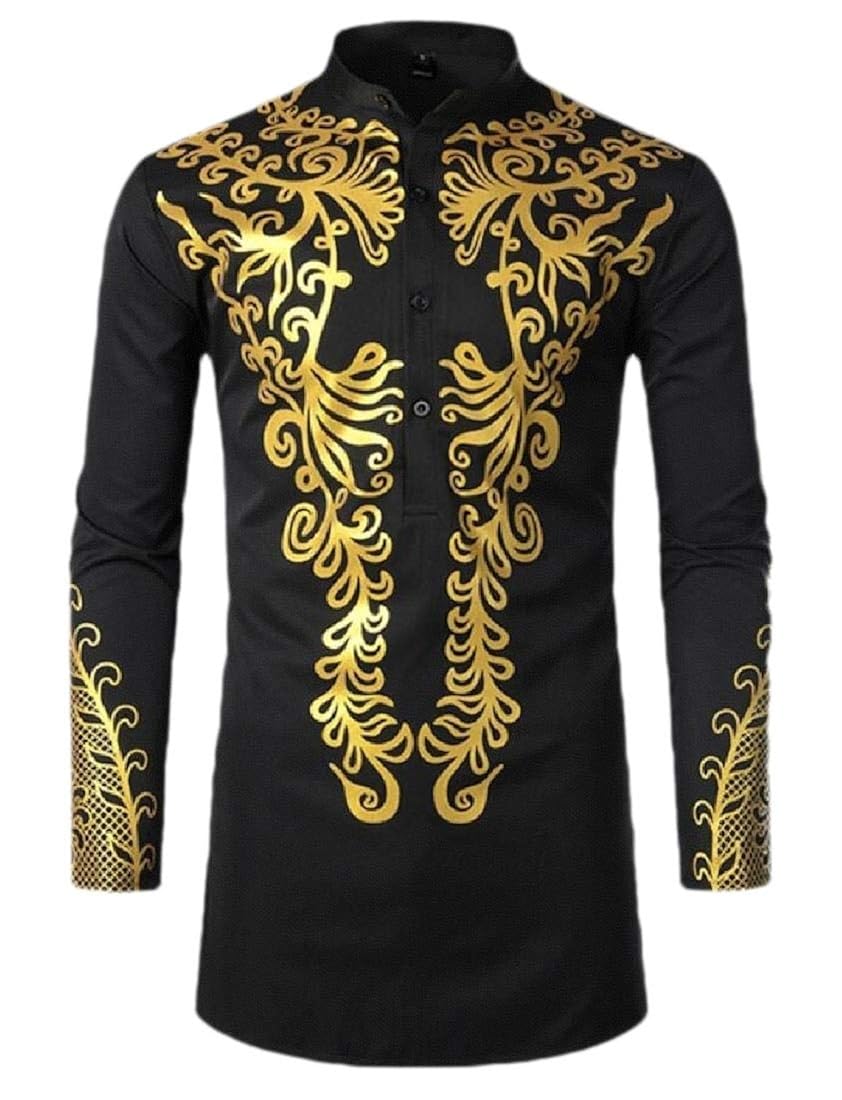 Casual Button-Down Shirts Men African 