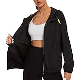 NINGMI Waterproof Raincoat with Hood Windbreaker Rain Jacket for Women Zipper Lightweight Hiking Outdoor