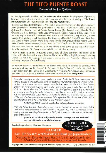 Tito Puente Roast DVD - 1979 Black-Tie Comedy Roast with Tito Puente Orchestra & Stars | Unrated Musical Special