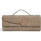 Upbull Trendy Woven Evening Clutch Purses Women Underarm Shoulder Handbag Cute Satchels Crossbody Purse PU Leather Wallet