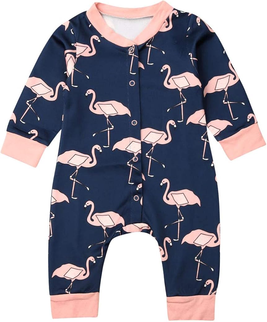 flamingo romper baby
