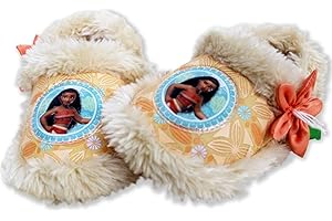 JOSMO KIDS Disney Moana Toddler Girl's Plush A-Line Slippers with Faux Fur