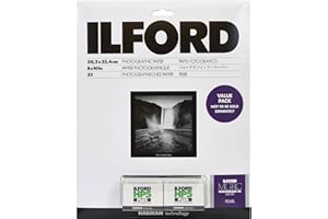 Ilford Multigrade V RC Deluxe Pearl Surface Black & White Photo Paper and 2x HP5 Plus 35mm Film Roll Value Pack, 190gsm, 8x10