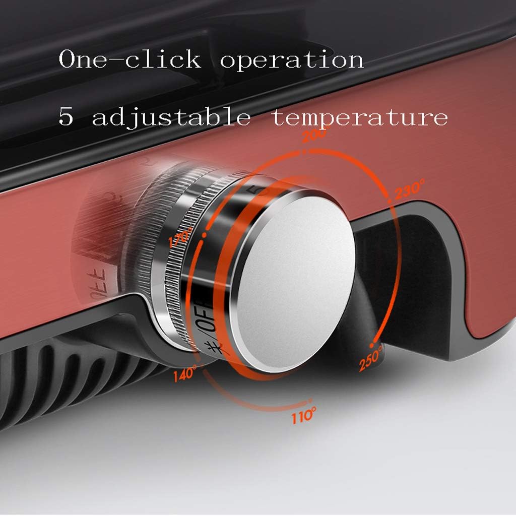 review zaizai Compact Electric Grill,One-Key Operation with 5 Adjustable Temperatures Electric Oven Electric Grill Indoor Hot Pot Multifunctional 1000W Non-Stick