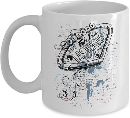 Amazon Welcome Toラスベガスお土産旅行マグ Casino Las Vegas Night ノベルティ セラミックコーヒーマグティーカップ11オンス ホワイト ギフト Design Mug グラス タンブラー 通販