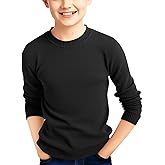 Haloumoning Boys Sweater Kids Fashion Long Sleeve Crewneck Knit Pullover Fall Winter Clothes 5-14 Years