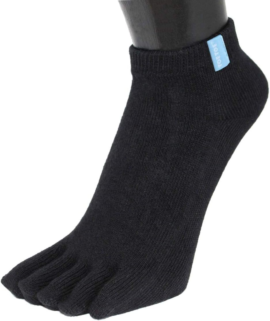 TOETOEMen, Women Essential/Everyday Stretchy Anklet Soft Cotton Seamless Plain/Stripy Toe Socks, Hygienic, Breathable
