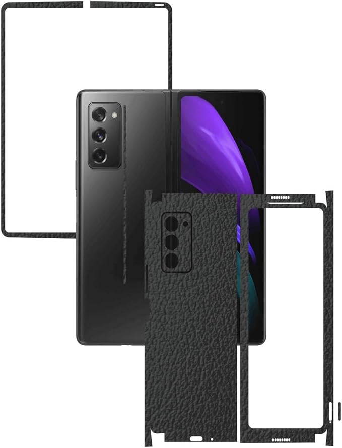 X Skinz Full Body Black Leather Skin For Samsung Galaxy Z Fold 2 5g 360 Cut