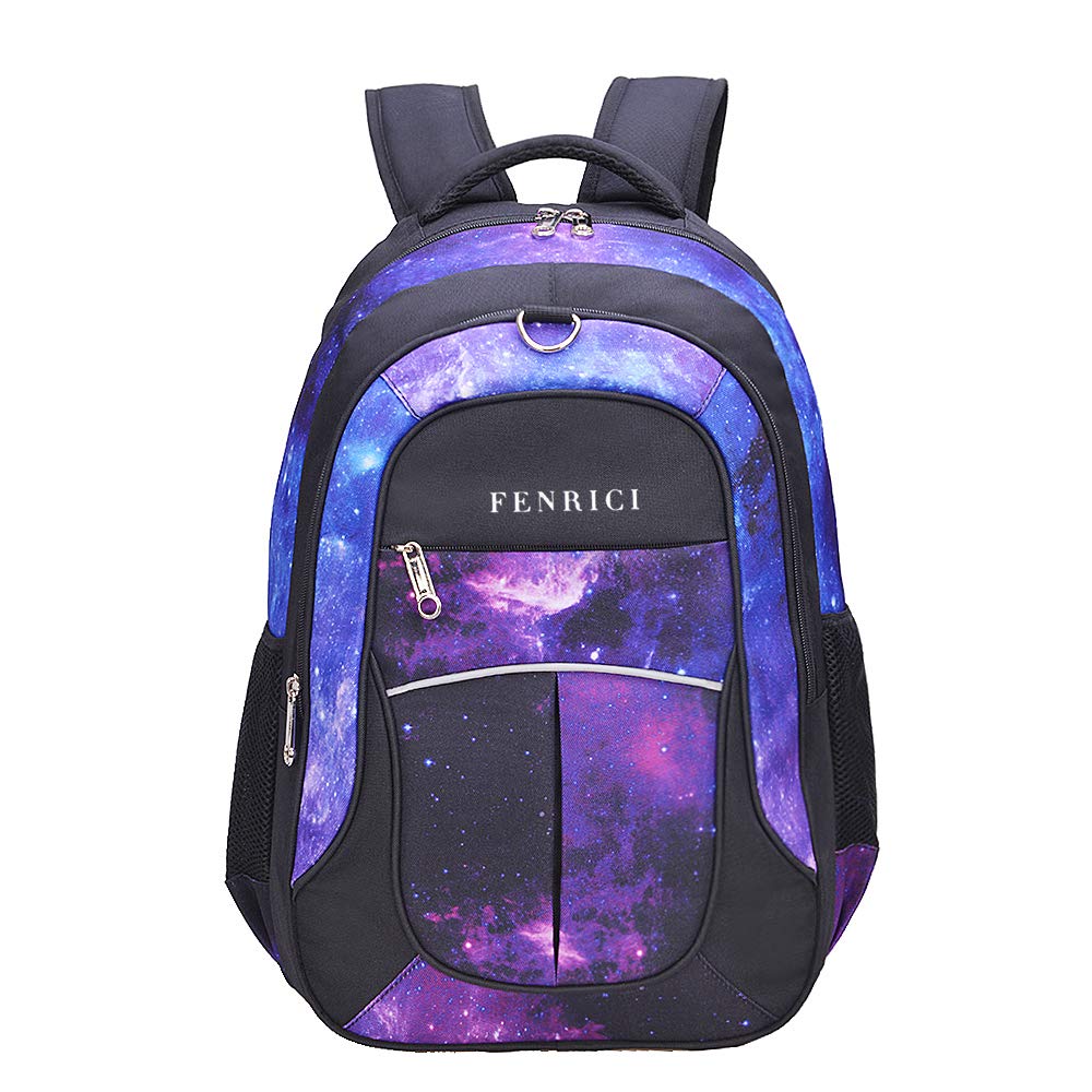 Fenrici Large Kids Backpack for Boys, Girls, 18 Inch Book Bags, 10 Compartments, 360° Laptop Protection