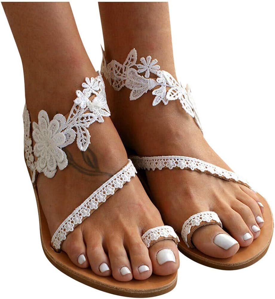 white lace slippers