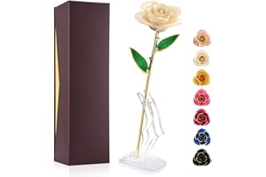 Ejoyous 24K Gold Rose, Forever Preserved Real Rose Lover Mom Wife Daughter Girl Friend, Unique Present on Valentines Day, Wed