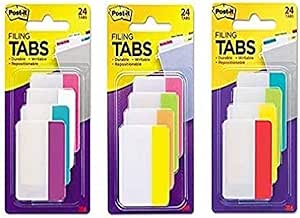 Amazon.com : Post-it Tabs, 2-Inch Solid, Assorted Primary/Bright/Neon Colors, 6-Tabs/Color, 12 ...