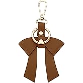 PATIKIL PU Leather Bow Keychain, Cute Bow Key Ring for Bag Purse Handbag Pendant Car Key Accessory