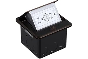 WEBANG Pop Up Floor Outlet Covers Box with 15 Amp Stainless Steel GFCI Tamper Resistant Rceptacle Outlet, ETL Listed, Oil Rubbed Bronze