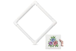 BURIUS 11 Inch Plastic Embroidery Hoop - Snap Needlework Frame White Plastic Sewing Hoops Hand Embroidery Hoops - Snap Needlework Frame Cross Stitch Frame Square Embroidery Hoop for Cross Stitching, Quilting