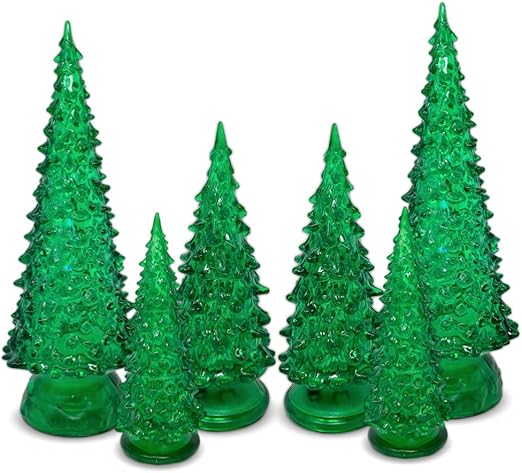 Amazon Com Banberry Designs Tabletop Christmas Trees Set Of 6