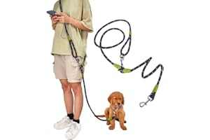 pawstrip Hands Free Dog Leash Crossbody Dog Running Leash Handsfree Pet Rope for Hiking Training Heavy Duty Reflective Pet Walking Belt (Black)