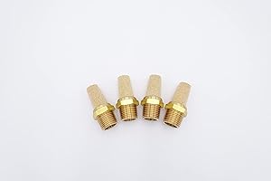 IVLPHA Pneumatic Air Muffler, Sintered Bronze Brass Muffler Filter 3/8" Male NPT Pneumatic Noise Reduce Air Solenoid Valve Silencer Fitting (Pack of 4)