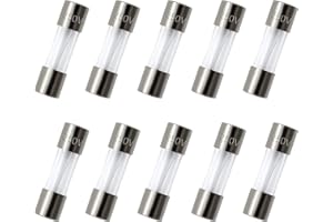 ZUPAYIPA Pack of 10 pcs F5AL Fast-Blow Fuse 5A 250V Glass Fuses 0.2 x 0.79 inch / 5 x 20 mm (5amp) (F5A)