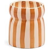 Paddywax Cabana Hand-Painted Scented Candle in Ceramic Reusable Food Safe Jar, Clean-Burn Soy Candle with Approx. 42 Hour Burn Time, Rust – Sunset Sienna, 6.5 oz