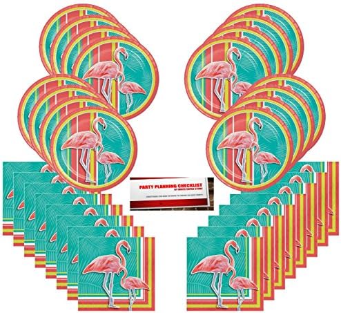 Flamingo Luau Island Oasis Party Party Supplies Bundle Pack for 16