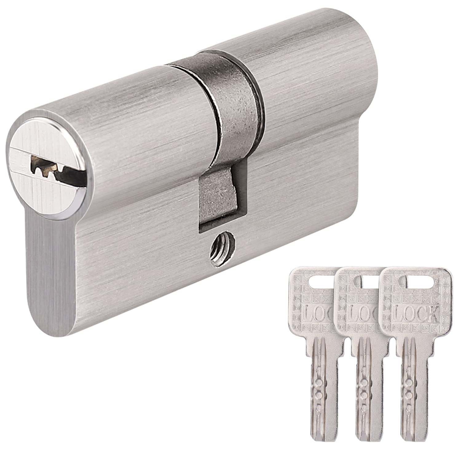Lock Cylinder, 30/30 with 3 Keys, Profile Double Cylinder, Cylinder Lock, Door Lock Replacement Accessories, Door Lock Security Lock Front Door — image 1