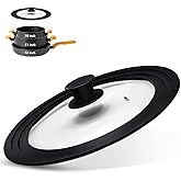 Ydeapi Universal Lid for Pots, Pans and Skillets, Pot Lid With Heat Resistant Silicone Rim and Tempered Glass,Fits 10", 11", 12" Diameter Pots and Pans