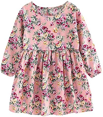 MZjJPN Spring Summer Dress Flowers Kids Long Sleeve Party Dresses for Girls Floral Princess Dress