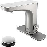 Bio Bidet Grove Touchless Bathroom Sink Faucet, Hands Free or Touch Activated, Brushed Nickel