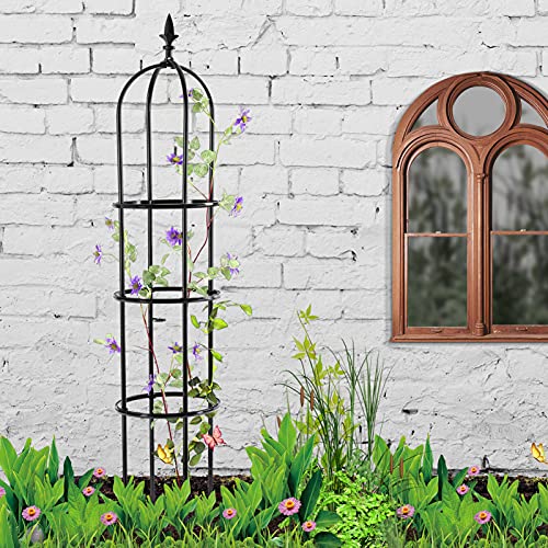 Tower Garden Obelisk Trellis, Metal with Plastic Coating Rustproof Sun
