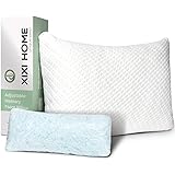 FIESAND Shredded Memory Foam Pillow for Sleeping, Soft Adjustable Bed Pillows with Washable Bamboo Pillow Cover for Back & Si