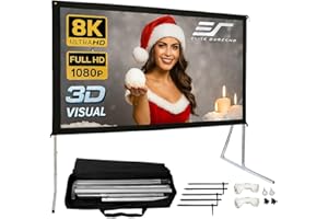 Elite Screens 120-INCH Projector Screen|Outdoor Indoor Movie Screens|16:9 Freestanding Portable Foldable ProjectionStand|Home Theater, OMS120H2