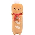 ARELUX Funny 17.7in Toast Baguette Pillow,French Baguette Shape Plush Hugging Pillow with Red Scarf,Soft Toast Food Sofa Cushion for Home Decor,Plush Toy for Friends Family Birthday
