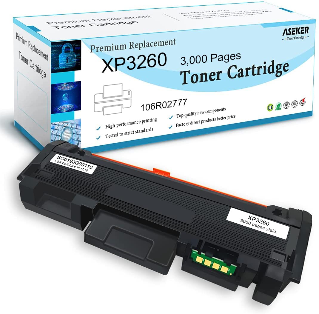 ASEKER Compatible Toner Cartridge for Xerox Phaser 3052 3260 3260di 3260dni, WorkCentre 3215 3215ni 3225 3225dni Printers, High Yield 3000 Pages, 106R02777 ( Black, 1-Pack )