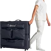 Master Massage Luggage Style Wheeled Massage Table Carrying Case 27&rdquo; to 32&rdquo; Width Folding Massage Table- Black