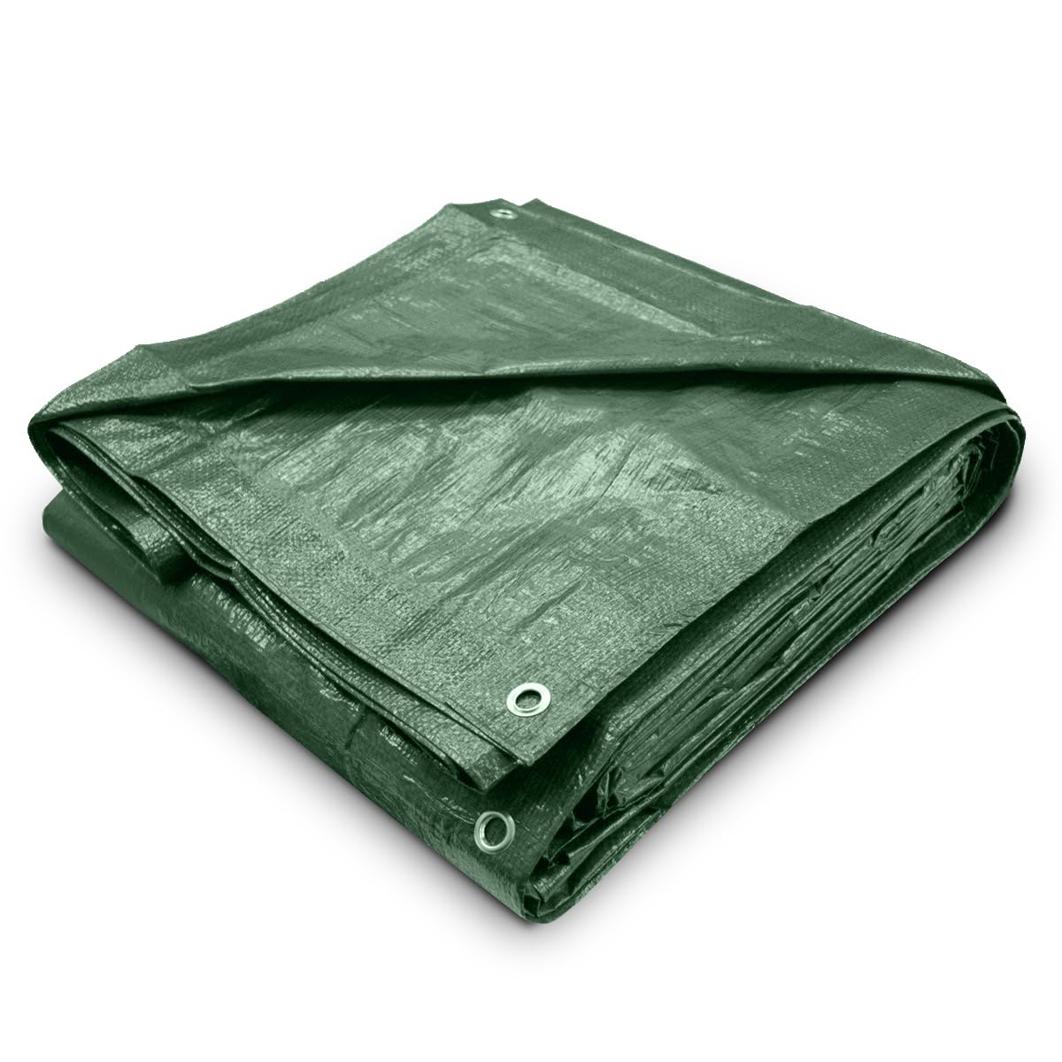 Green Tarpaulin Sheet 1.8m x 2.4m (Cut-Size) Lightweight PE Plastic Tarp 80gsm Water-Resistant Ground Sheet Multipurpose Small Tarpaulin Covers used for Garden Furniture Shed Camping (6ft x 8ft)