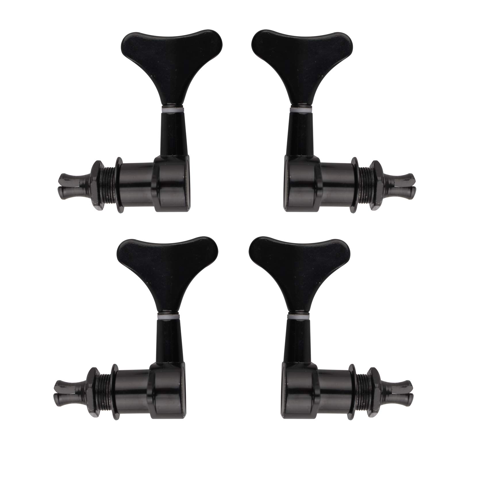 Futheda 2L2R 4 Pieces Black Sealed Acoustic or Electric Bass Guitar String Tuning Pegs Keys Machine Head Tuners for Bass Guitar Gotoh Style