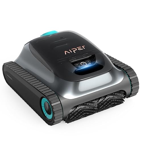 AIPER Scuba S1 Cordless Robotic Cleaner, Smart Navigation for Inground Pools up to 1,600 Sq.ft, 150 Min Runtime, Wall and Waterline Cleaning Vacuum (Renewed)