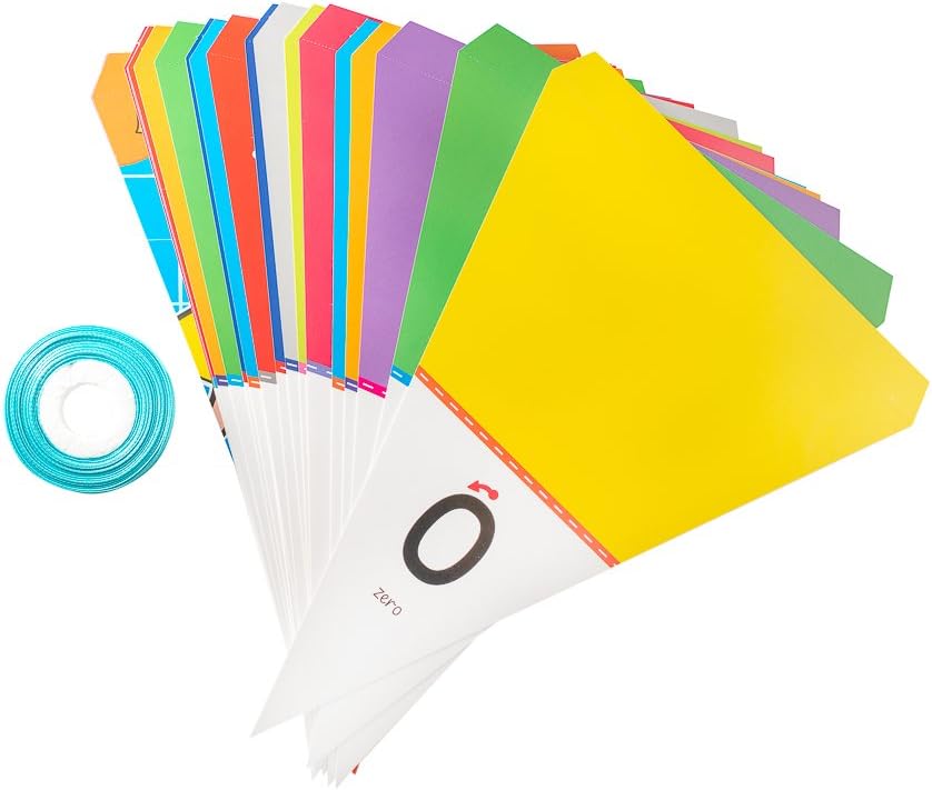 C.S. Kids 0-20 Number Bunting, Double-Sided Classroom Banner, Educational Maths Buntings For Classroom - Ribbon Included - Image 3