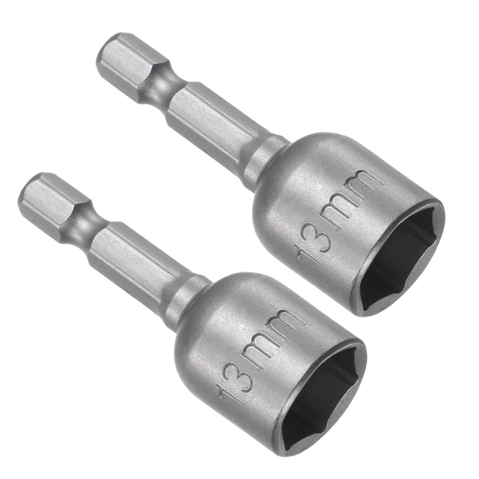 CoCud Quick-Change Nut Setter Driver Bit, 13mm Metric 48mm Length 1/4" Shank, CR-V Magnetic Straight Shank Setter Drill Bits - (Applications: for Auto Repair) - 2pieces