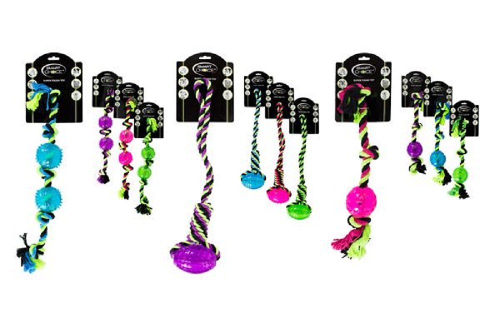 World of pets Dog Tug Rough Rope Ball Chewing Teething TPR Pet Toy by Smart Choice