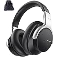 AUSDOM Bluetooth Headphones Noise Cancelling: Over Ear Wireless ANC Headphones with Microphone, 50Hrs Playtime, Deep Bass, Hi-Fi Sound, Comfortable Ear Cushions for Travel Work Cellphones, Silver