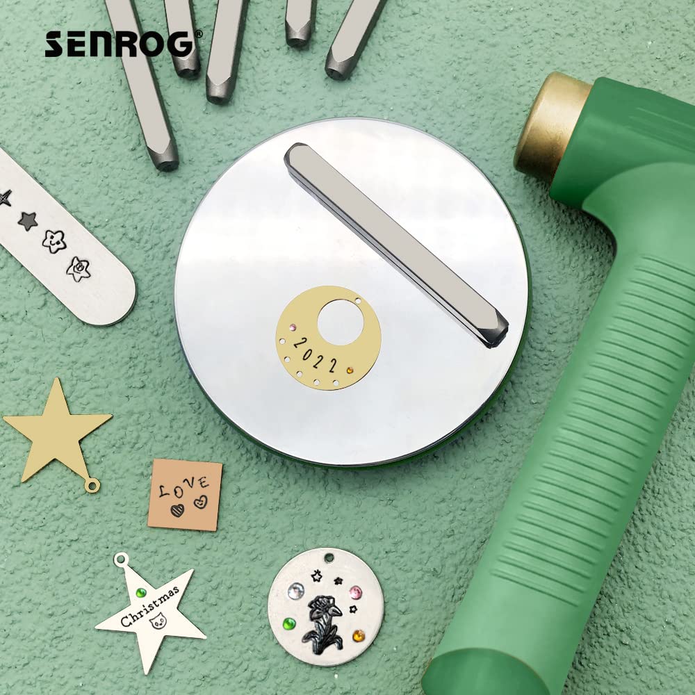 SENROG Bench Block for Jewelry Making, No-Rebound Steel Block, Dia:3'' Height: 9/16'', Jewelry Metal Stamping Tools for Jewelry Making & Metal Stamping, Alloy Steel, Mirror Surface, Chrome-Plating