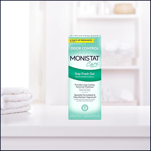 MONISTAT STAY FRESH GEL, ODOR ELIMINATING GEL FOR FEMININE CARE, FRAGRANCE FREE VAGINAL GEL, PREFILLED APPLICATORS, 4 COUNT