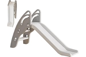 GUPAMIGA Toddler Slide Large Play Climber Slide PlaySet with Extra Long Slipping Slope Indoor Slide Kids Slide Toddler Playground Toddler Slide Outdoor Toys for Toddlers (Grey)