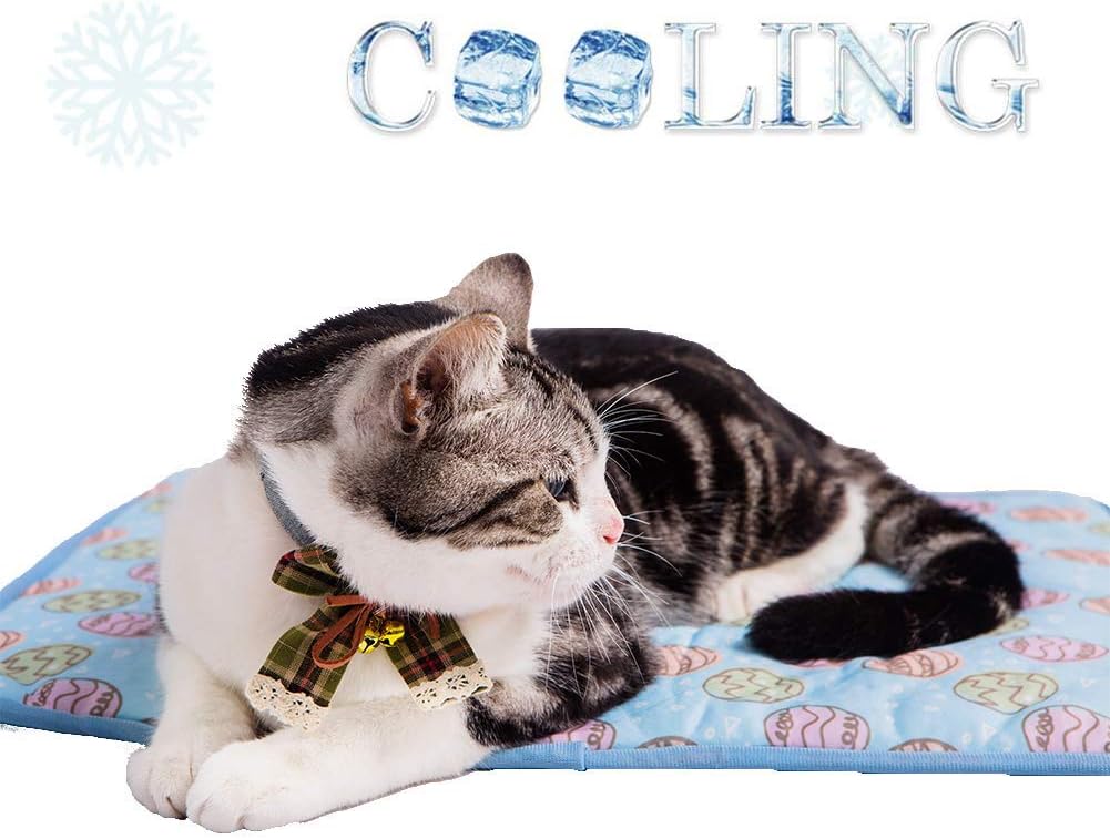 Yu-Xiang Dog Ice Pad Ice Silk Cats Kennel Mat Pet Cooling Pad Summer Cool Bamboo Mat Breathable Pad (Pink, L : Pet Supplies